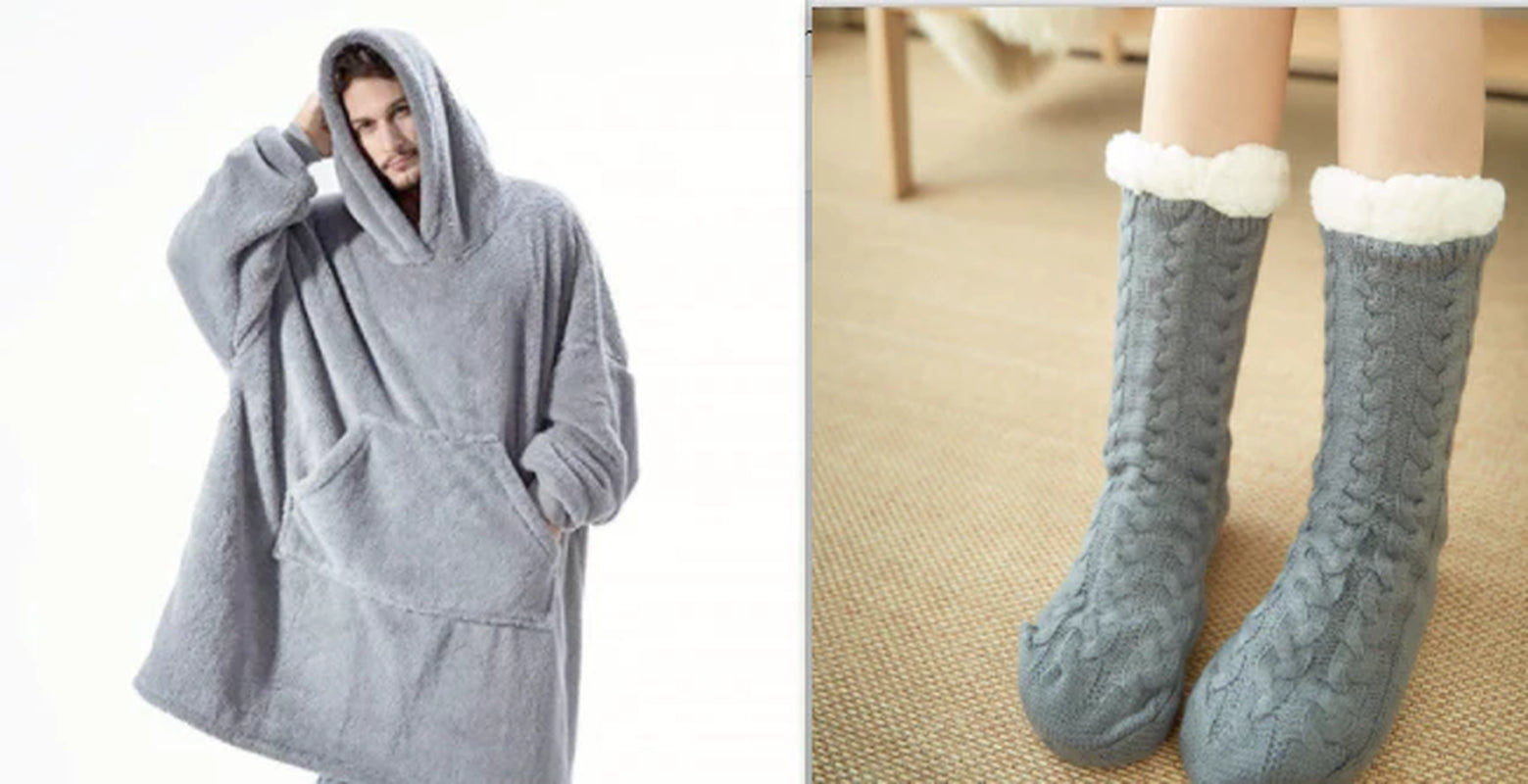 Cozy Double-Sided Fleece Hoodie Sweatshirt with Spacious Pocket - Perfect for Comfort and Style